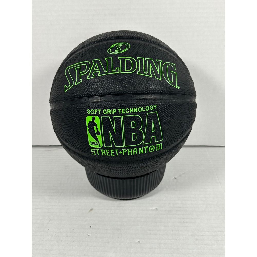 Spalding NBA Street Phantom Basketball Size 7 Black Neon Green Outdoor Soft Grip